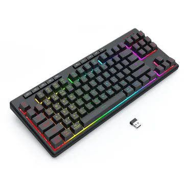 REDRAGON K516RGB-PRO SHIVA PRO 87 tastatur USB + RF Wireless + Bluetooth Sort