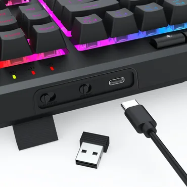 REDRAGON K516RGB-PRO SHIVA PRO 87 tastatur USB + RF Wireless + Bluetooth Sort