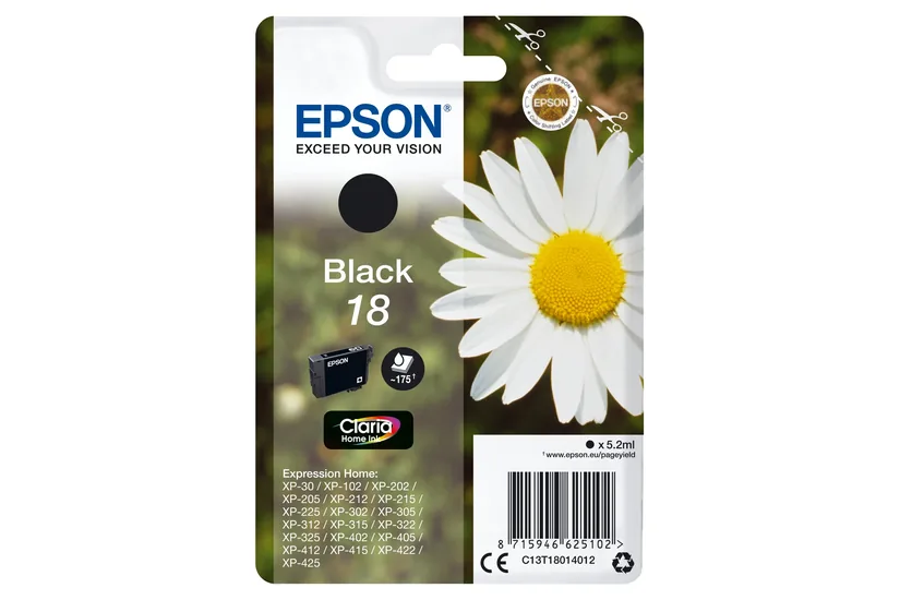 Epson 18 - svart - original - bläckpatron