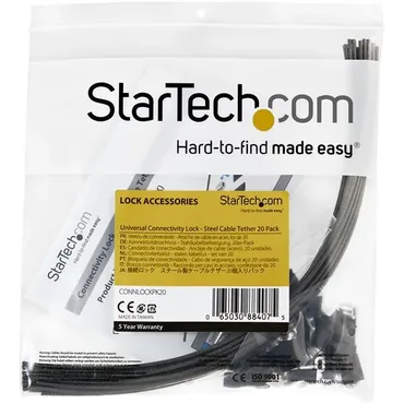 StarTech.com 20-Pack Security Cable Tethers for Adapters & Dongles, Universal Cable Adapter Tether, Tether Cables, Adjustable Length Anti-Theft Cable Tether Lock Kit, Steel Cable Tether