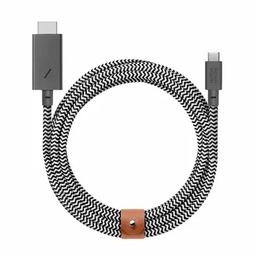 Native Union BELT-C-HDMI-ZEB-3 videokabel adapter 3 m HDMI Type A (Standard) USB Type-C Sort, Hvid