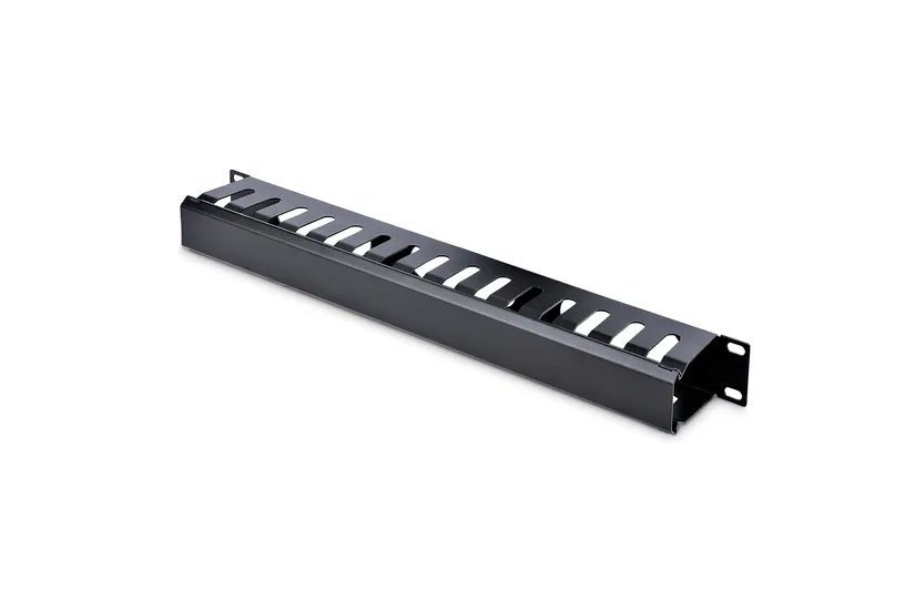StarTech.com 1U horisontell kanalpanel för kabelhantering med fingrar och lock för hylla - rackpanel för kabelhantering - 1U