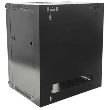 Intellinet Network Cabinet, Wall Mount (Standard), 15U, Usable Depth 410mm/Width 510mm, Black, Flatpack, Max 60kg, Metal & Glass Door, Back Panel, Removeable Sides,Suitable also for use on desk or floor, 19",Parts for wall install (eg screws/rawl plugs) not included
