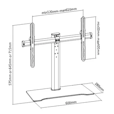 Equip 650601 tv-beslag 139,7 cm (55") Sort