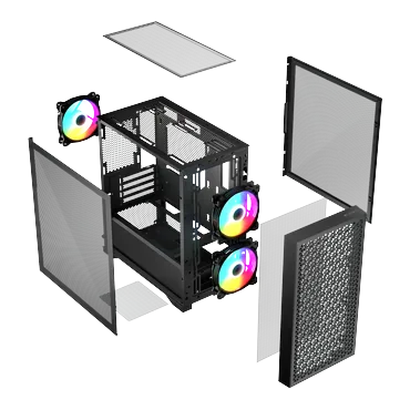 Logic Concept Kabinet - microATX, Mini-ITX - 200 mm - 391 mm - 385 mm - Sort