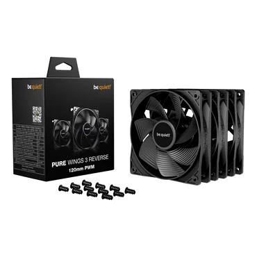 be quiet! Pure Wings 3 120mm | PWM Reverse Triple-Pack Computerkabinet Ventilator 12 cm Sort 3 stk