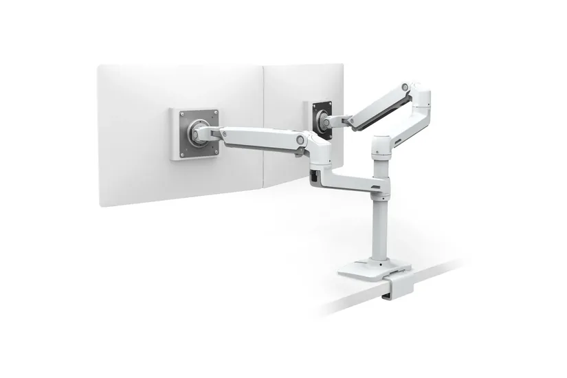 Ergotron LX monteringssats - justerbar arm - för 2 LCD-bildskärmar - vit