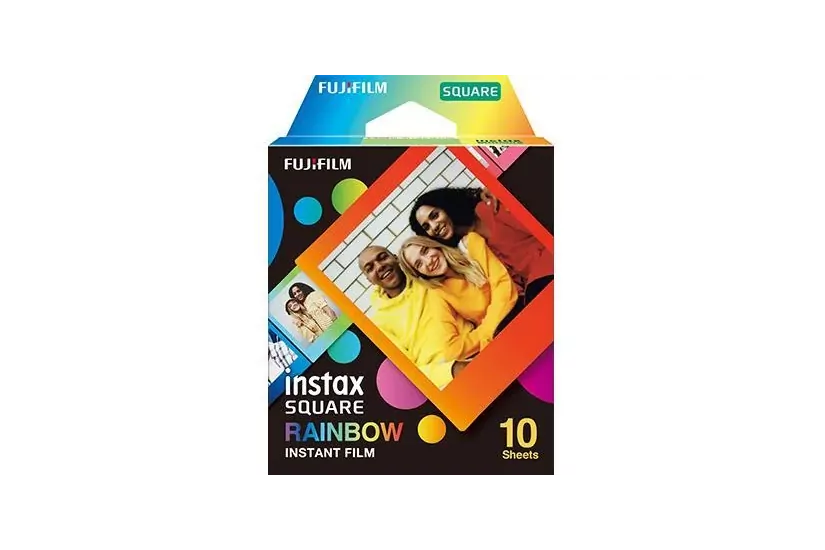 Fujifilm Instax Square Rainbow (10) Instant Film 72 x 86 mm 2.4 x 2.4 Image Area 3.4 x 2.8 Print Size Quantity 10