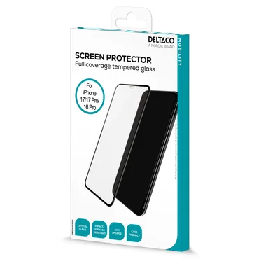 Deltaco Screen protector iPhone 16 Pro/17/17 Pro, full-fit silicate