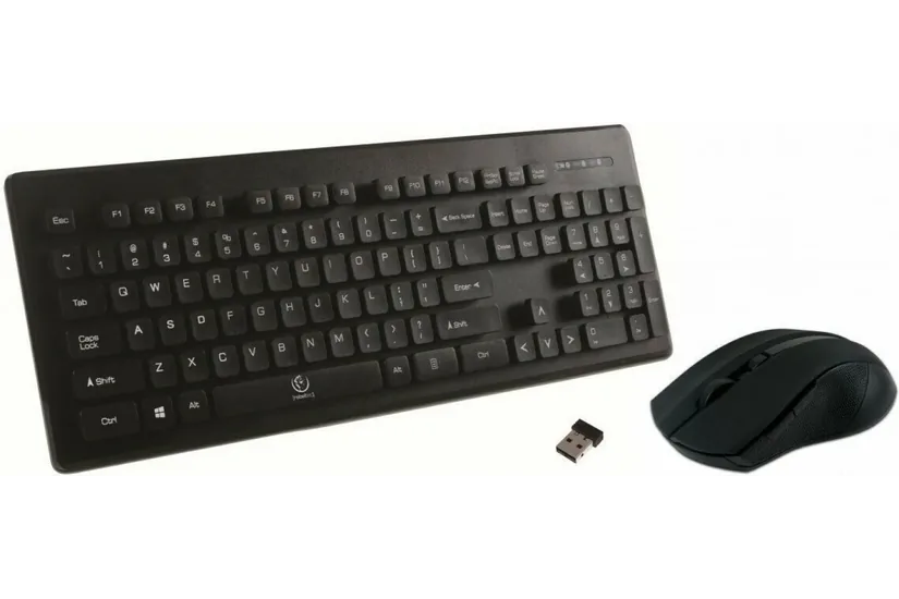 Rebeltec Tangentbord - Trådlös - Fullstor - Svart - RF Wireless