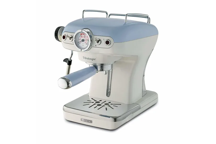Ariete 1389 Vintage - kaffemaskin med mjölkskummare - 15 bar - ljusblå