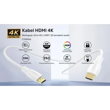 Unitek HDMI-kabel - 1 m - 2,0 - 60 Hz - HDMI Type A (Standard) - HDMI Type A (Standard)